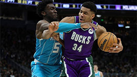 NBA简报:黄蜂138-109轻取雄鹿 罗齐尔39分 鲍尔24+12 字母哥9分