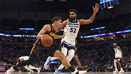 NBA简报:森林狼125-124逆转老鹰 唐斯22分&罚球绝杀 杨29+8
