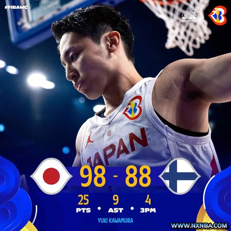 篮球世界杯简报:日本98-88战胜芬兰 马尔卡宁空砍27分12板