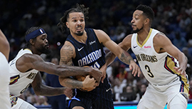 NBA简报:魔术122-105逆转鹈鹕 卡特18+5 锡安12+5+5