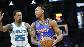 NBA简报:黄蜂117-115险胜雷霆 华盛顿31分 鲍尔16+6+6