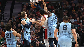 NBA简报:灰熊112-100复仇开拓者 贝恩30+8+5 灰熊末节轰出26-2攻击波