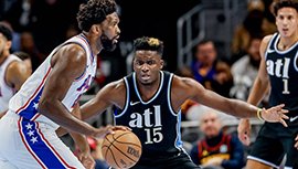 NBA简报:76人126-116击溃老鹰 恩比德32+7+8 吹杨22+13