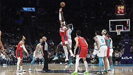 NBA简报:黄蜂117-114险胜奇才 鲍尔34+8+13 布里奇斯33+11