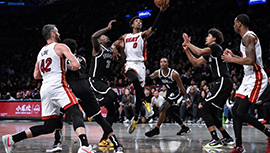 NBA简报:篮网112-97轻取热火 布里奇斯24+6 马丁22+7