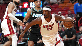 NBA简报:步行者144-129击溃热火 布朗30分 巴特勒33+5