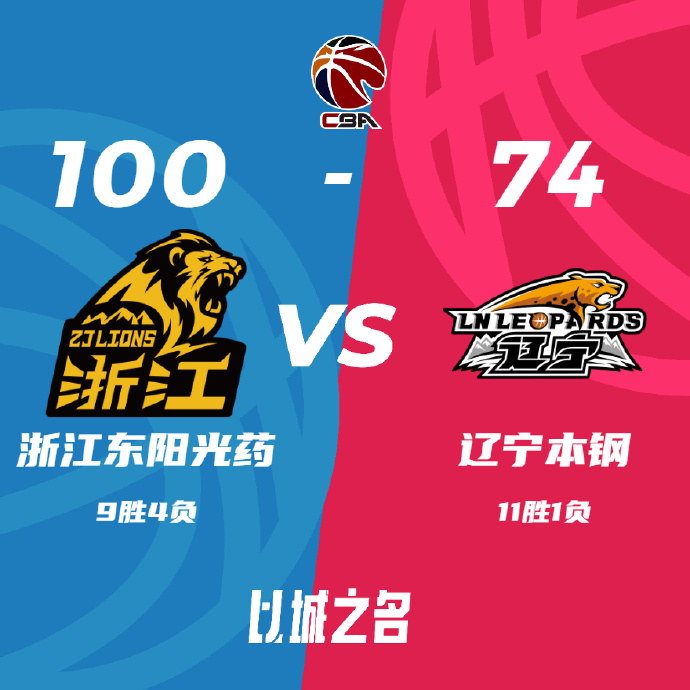 CBA简报:广厦100-74轻取辽宁 孙铭徽26+6+11 胡金秋16+12