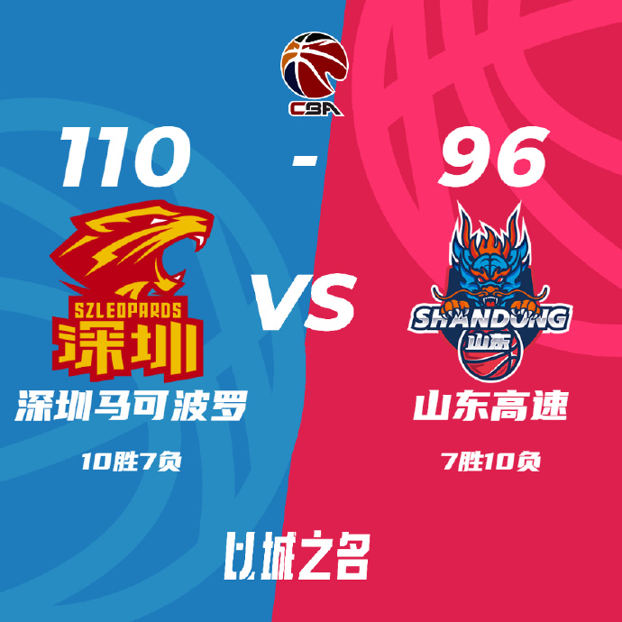 CBA简报:深圳110-96击败山东 贺希宁29+8+7+6 吉伦沃特33分