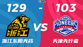 CBA简报:广厦29-103大胜天津 孙铭徽24+7+17 胡金秋23+6 时德帅15分