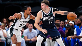 NBA简报:独行侠144-119击溃马刺 东契奇39+12+10 文班缺阵
