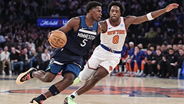 NBA简报:尼克斯112-106力擒森林狼 兰德尔39+9 爱德华兹35分 唐斯29分