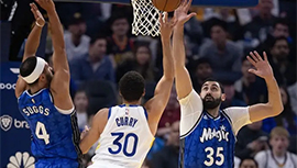 NBA简报:勇士121-115大胜魔术 库里36+6+4断 库明加19+6 班凯罗27+12