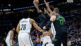 NBA简报:鹈鹕112-85击溃篮网 麦科勒姆16+6 卡梅隆-约翰逊17分