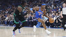 NBA简报:雷霆127-123击败绿军 SGA36+6+7 塔图姆30+13+8&波津34+10