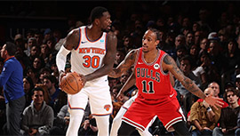 NBA简报:尼克斯116-100击退取公牛 兰德尔35+6 布伦森31+13 德罗赞28分