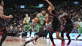 NBA简报:绿军105-96横扫猛龙 塔图姆19+14+6 巴雷特24+9