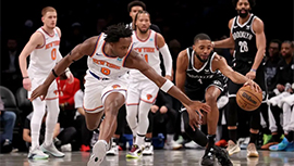 NBA简报:尼克斯108-103篮网 兰德尔30+9+7 布伦森30分 大桥36分