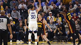 NBA简报:勇士134-112击退老鹰 库明加11中11&末节揽11分 水花合砍49分