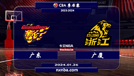 2024年01月26日CBA常规赛 广东vs广厦直播比赛前瞻分析