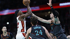 NBA简报:热火110-102灼伤奇才 巴特勒24+9 阿德巴约20+14