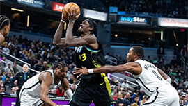 NBA简报:步行者121-100大胜篮网 西亚卡姆28+11 托马斯22+8 大桥8中1