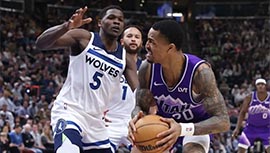NBA简报:森林狼114-104大胜爵士 爱德华兹32+7+8&献超级隔扣 马尔卡宁22+12