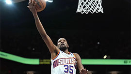 NBA简报:太阳115-102逆转76人 阿伦32分 杜兰特22+8 布克准三双