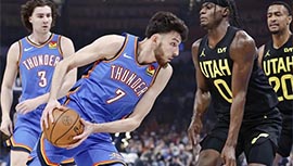 NBA简报:雷霆119-107轻取爵士 霍姆格伦35+14 亚历山大31+7 塞克斯顿25+5+7