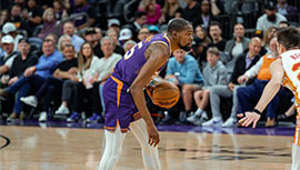 NBA简报:太阳128-115力擒老鹰 布克30分 杜兰特15中5 戈登21分 穆雷29+9+10