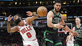 NBA简报:绿军124-113力克公牛 塔图姆26+6 霍福德23+8 德罗赞28+6+9
