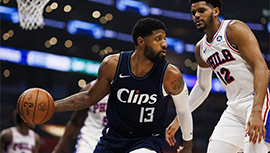 NBA简报:快船107-121惜败76人 哈登两双&三分6中0 乔治18分5失误 小卡20+6