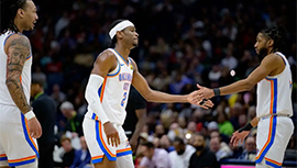 NBA简报:雷霆119-112终结鹈鹕 基迪25+9 亚历山大24+8 锡安29+10