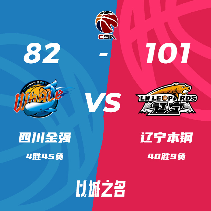 CBA简报:辽宁101-82击退四川 付豪17+11 张镇麟13分 王薪凯19分