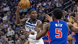 NBA简报:森林狼106-91击退活塞 里德21+10 戈贝尔11+14 康宁汉姆空砍32分