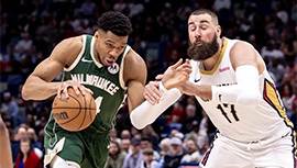NBA简报:鹈鹕107-100力克雄鹿 锡安28分 麦科勒姆25+7+7 字母哥35+14