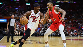 NBAJ简报:热火142-82狂胜开拓者 罗齐尔22+6 阿德巴约准三双