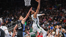 NBA简报:雄鹿122-113擒老鹰 字母36+16+7 米德尔顿21+6+6 博格丹38+10