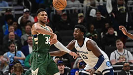 NBA简报:灰熊111-101力克雄鹿 小贾伦35分 字母哥21+7+8+5帽 利拉德缺阵