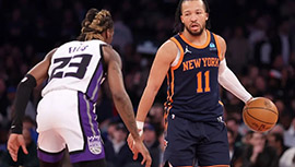 NBA简报:尼克斯120-109逆转国王 布伦森35+11 哈特31+10+8 福克斯29+7+7