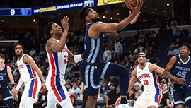 NBA简报:灰熊108-90击退活塞 小皮蓬16+7 艾维31分 杜伦17+10