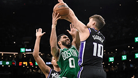 NBA简报:绿军101-100险胜国王 波津20+11 塔图姆17+6 福克斯40分