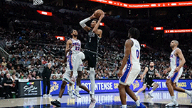 NBA简报:76人133-126拔马刺 马克西生涯新高52+7 文班33+18+6+7帽