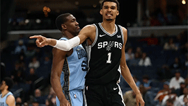 NBA简报:马刺102-87大胜灰熊 文班18+7+6+7 马穆11+16 古德温10+19