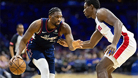 NBA简报:76人120-102击退活塞 恩比德37+11+8 艾维25分 马克西缺阵