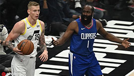 NBA简报:快船109-110不敌爵士 海兰德20+5+6 洛夫顿27+9+8