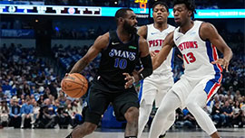 NBA简报:独行侠89-107惜败活塞锁定西部第5 东欧缺阵 哈迪25+7 萨瑟24分