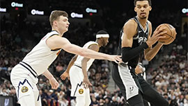 NBA简报:马刺121-120逆转掘金 格拉汉姆准绝杀 文班34+12 掘金发球5秒