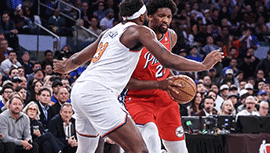 NBA简报:尼克斯111-104险胜76人1-0领先 尼克斯爆抢23前场板 哈特关键发挥22+13