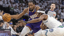 NBA简报:森林狼120-95击败太阳1-0领先 爱德华兹33+9+6&单节18分 KD31+7