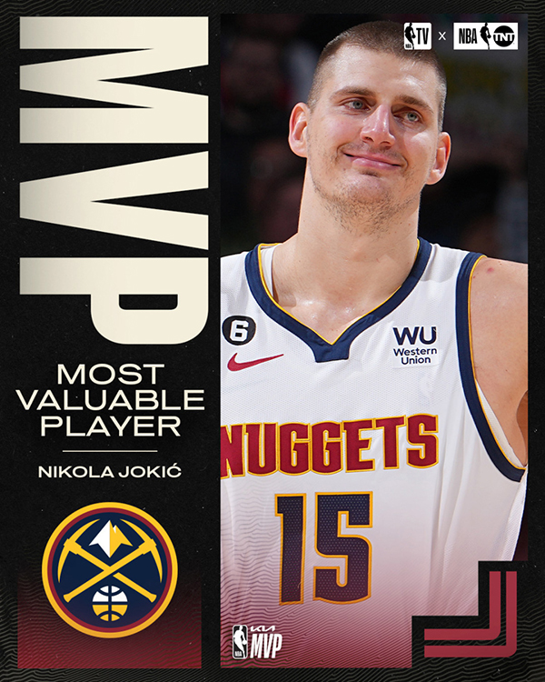 NBA官宣常规赛 MVP：约基奇四年三获 可媲美四大名宿